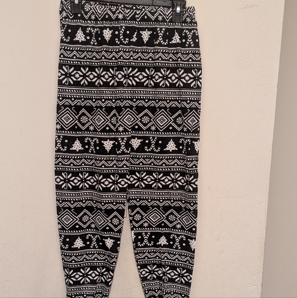 PJ Place Black And White Christmas Themed Pajama Pants Size XS
